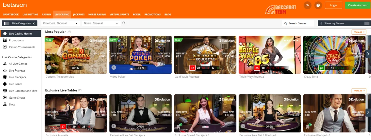 Betsson 카지노 검토